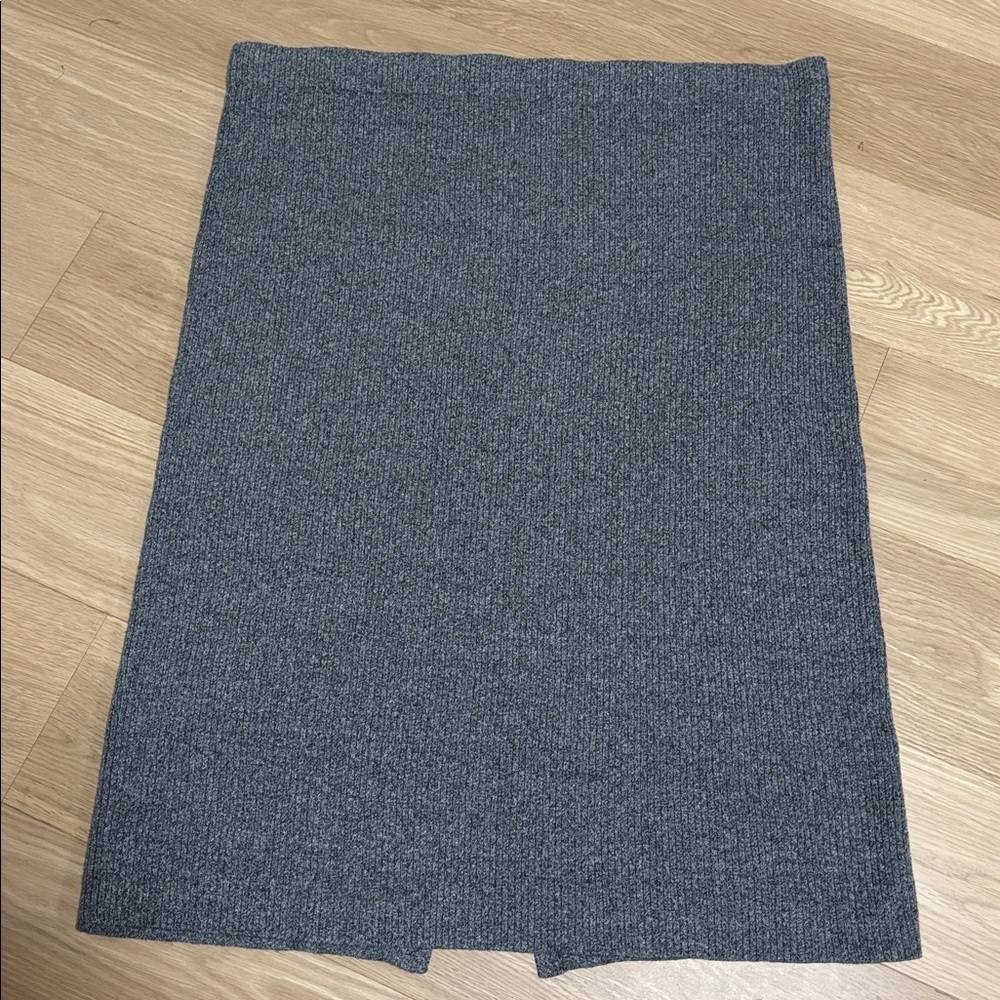 REITMANS (2X) Sweater Skirt A-Line Ribbed Grey Back Slit Cozy Soft Pull-On 2X - Picture 2 of 9